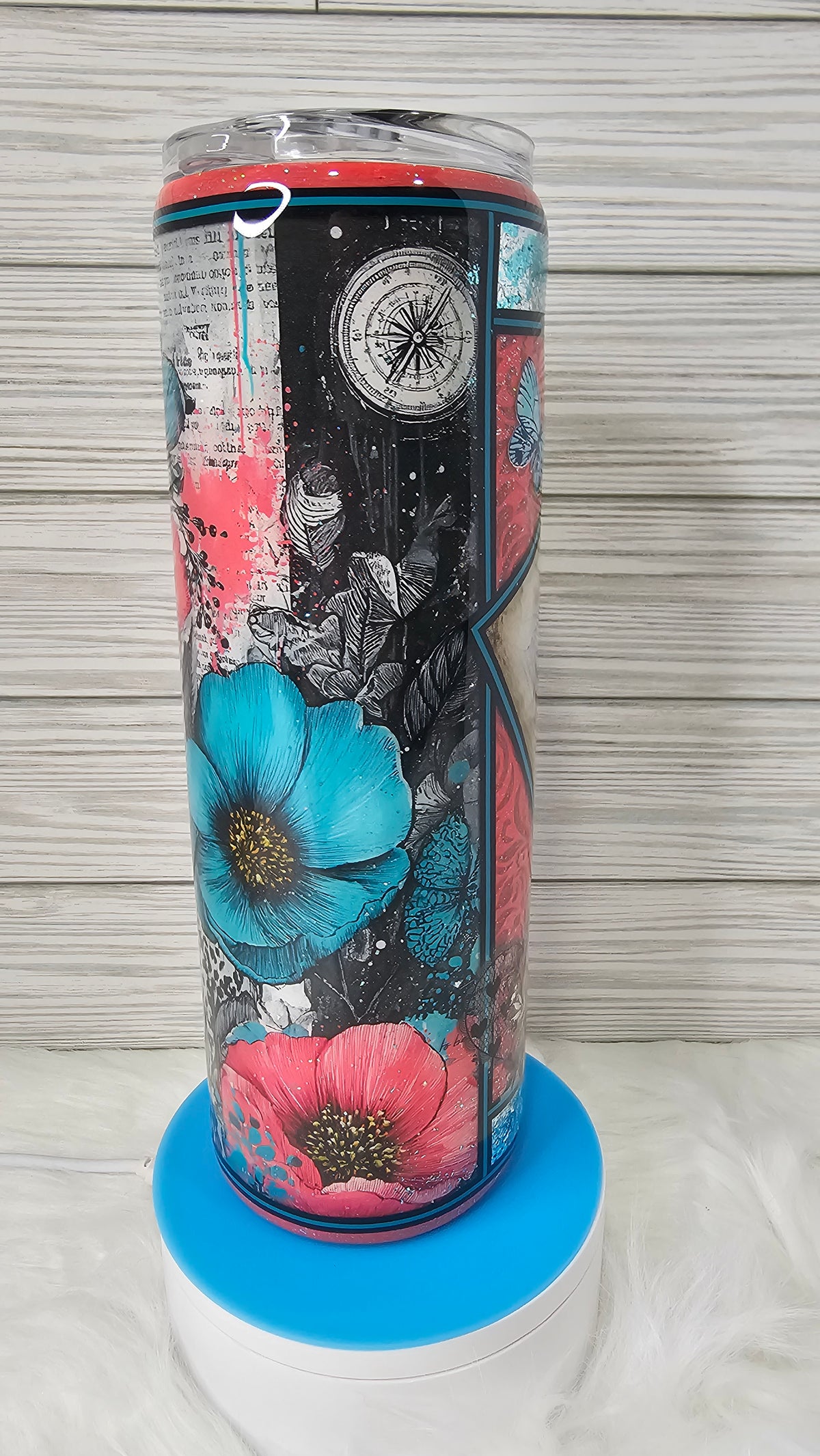 30 oz Skinny Flower Antique Epoxy Tumbler