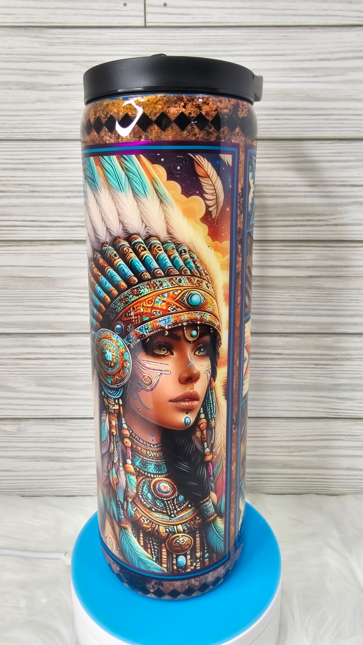 30 oz Skinny Duo Native American Epoxy Tumbler