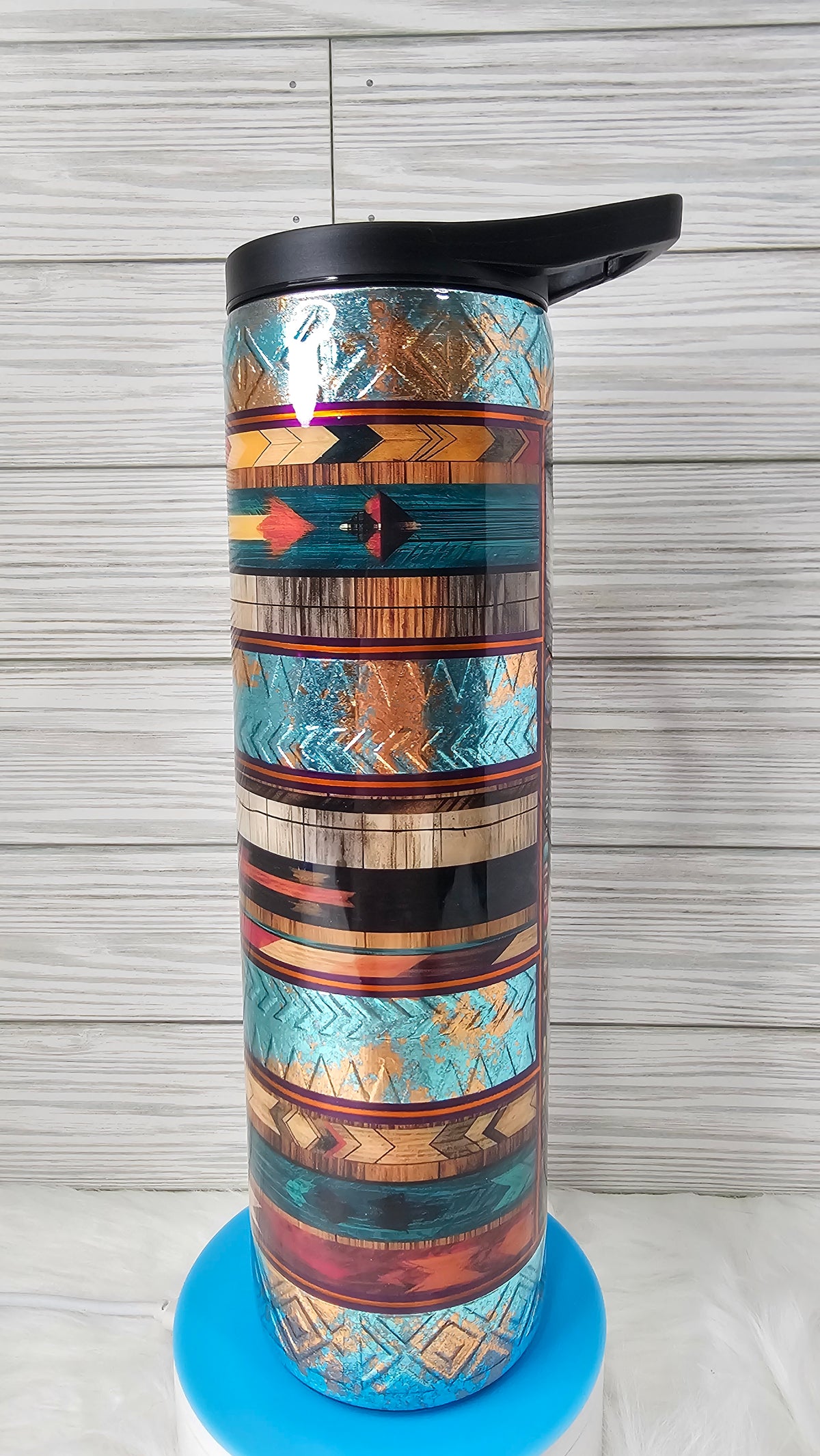35 oz Skinny Duo Southwest Wolf Epoxy Tumbler