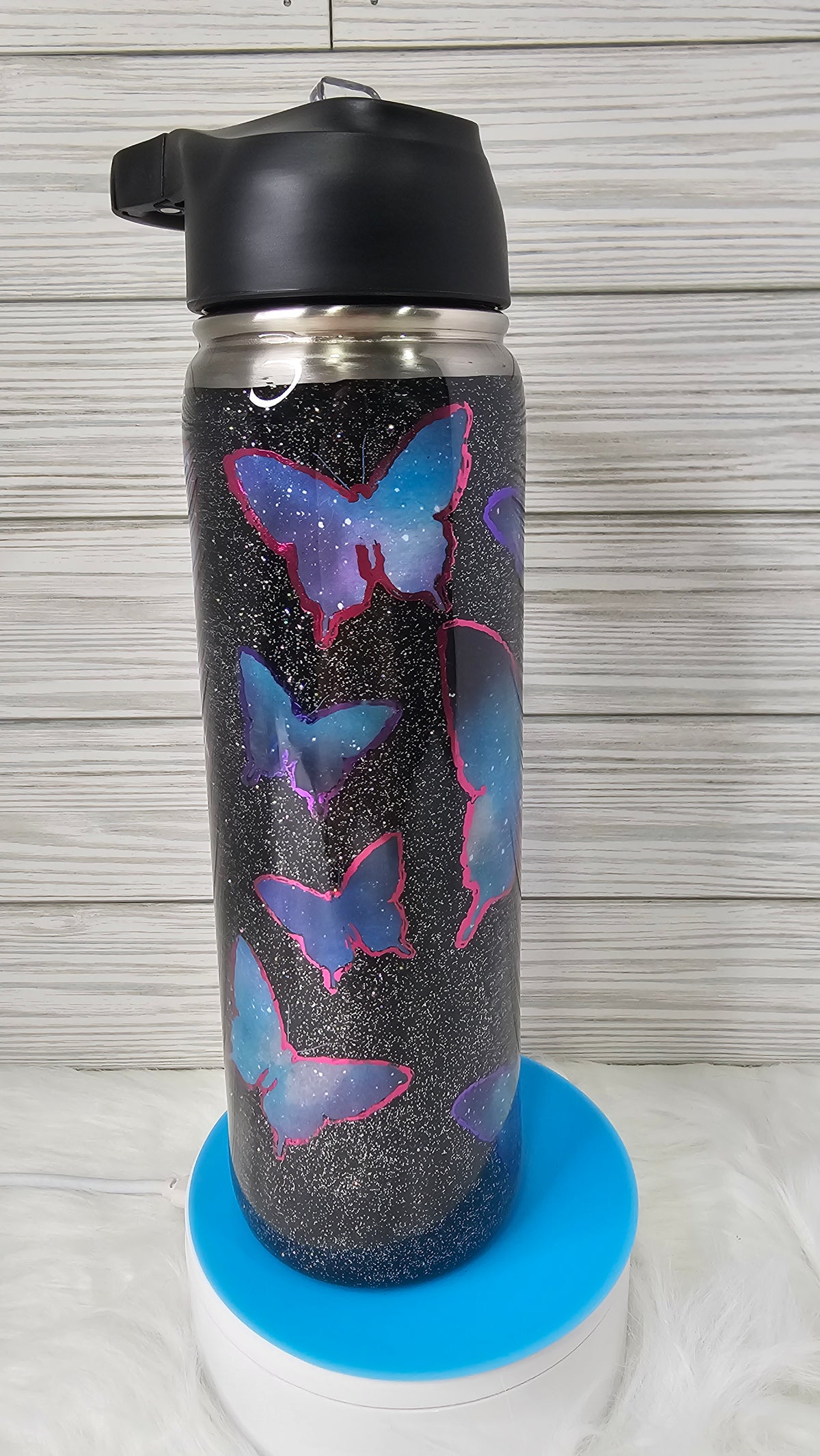 25 oz Hydro Duo Galaxy Butterfly Epoxy Tumbler