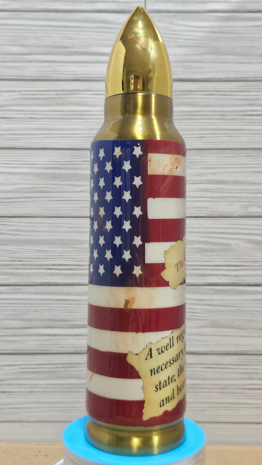 32oz On Point 2nd Amendment Gold Epoxy Tumbler